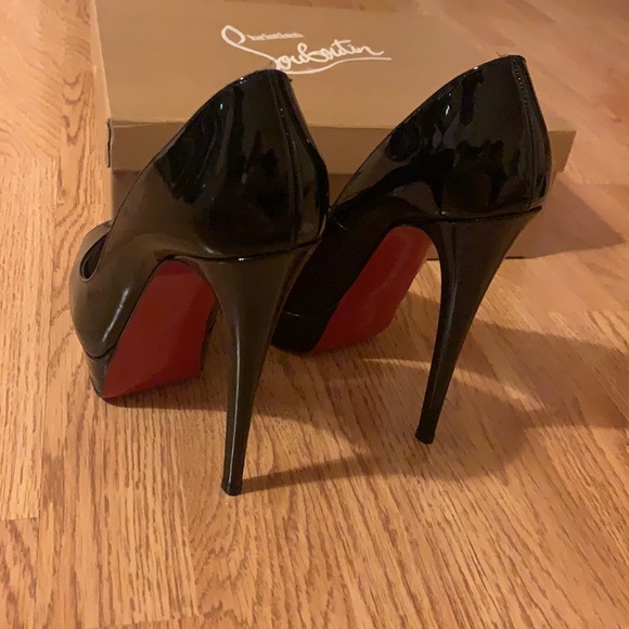 PRICE DROPPED Christian Louboutin Black Lady Peep 150 MM - Picture 6 of 12